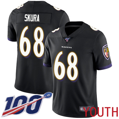 Baltimore Ravens Limited Black Youth Matt Skura Alternate Jersey NFL Football #68 100th Season Vapor Untouchable